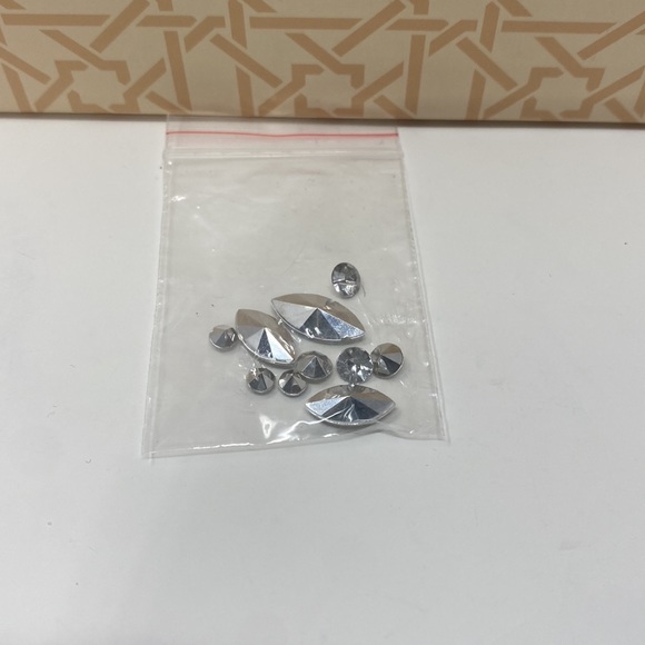 JEWEL BADGLEY MISCHKA Caroline Rhinestone Champagne Ankle Beaded Heels Size 7.5 - Picture 12 of 16